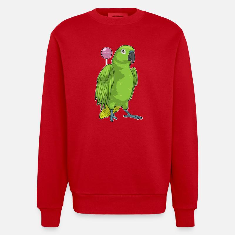 Perroquet Sucette - Sweat bio épais oversize fabriqué en UE - rouge