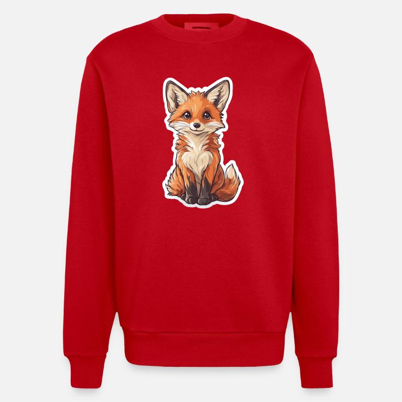 Fuchs - Heavyweight Oversized Organic Crew Neck Made in EU - Rot