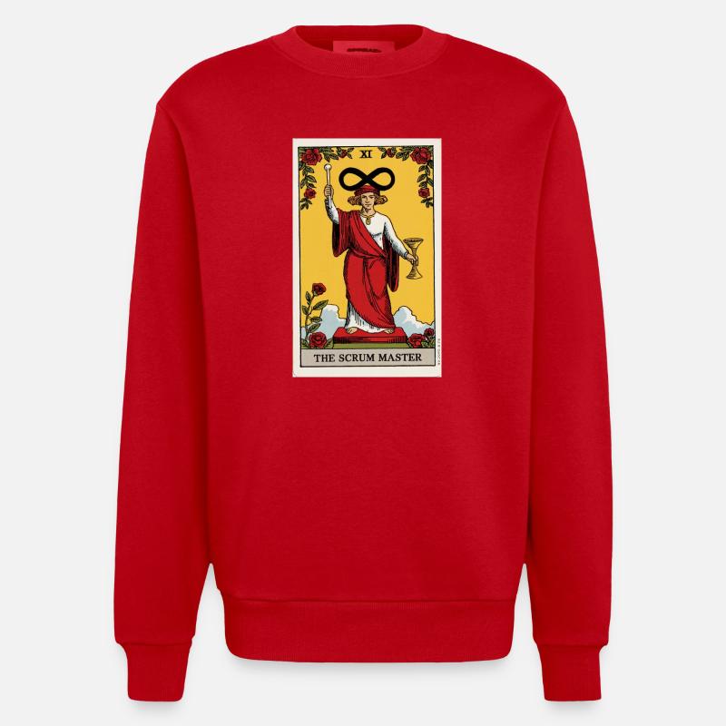 Das Infinity Tarot Scrum Master Design - Heavyweight Oversized Organic Crew Neck Made in EU - Rot