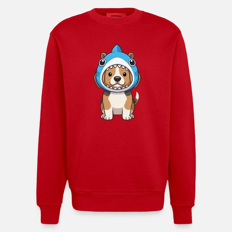 Cartoon Dog Beagle Mignon Carnaval Brésil - Sweat bio épais oversize fabriqué en UE - rouge