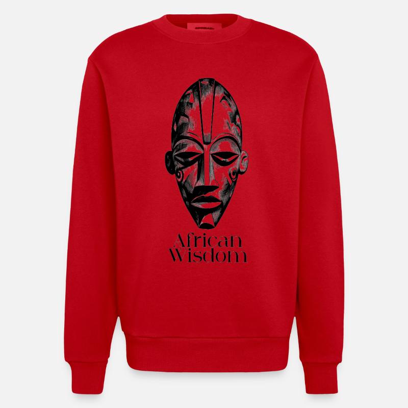 African_wisdom_ - Sweat bio épais oversize fabriqué en UE - rouge