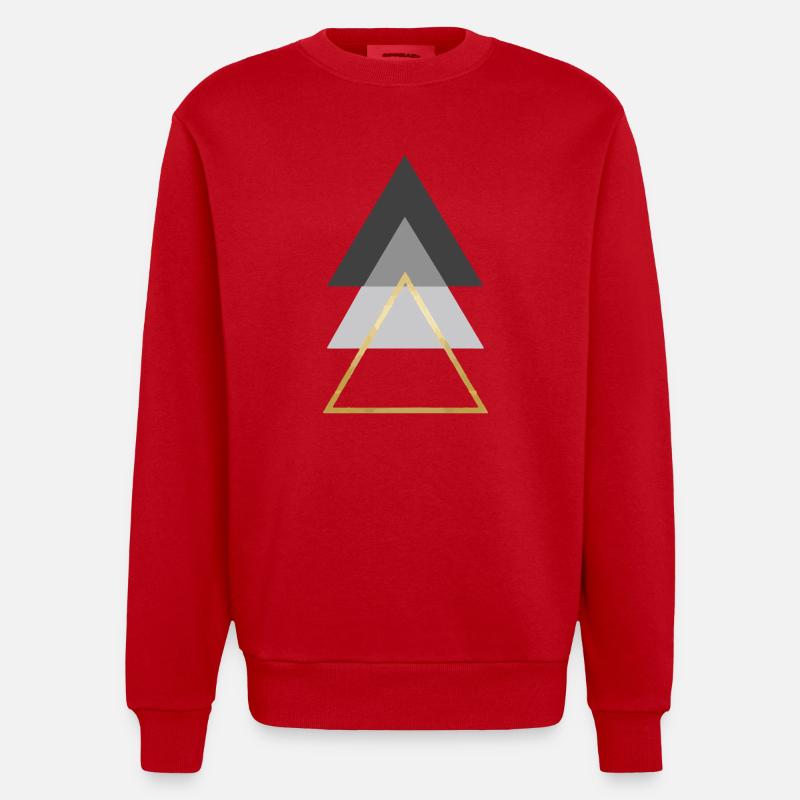 triangles - Sweat bio épais oversize fabriqué en UE - rouge