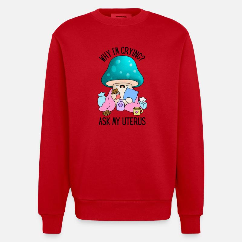 Lustiges Mädchen Problem Periode Kampf - Heavyweight Oversized Organic Crew Neck Made in EU - Rot