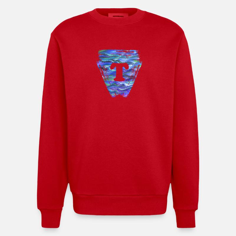 Triangle E 103 T - Heavyweight Oversized Organic Crew Neck Made in EU - red