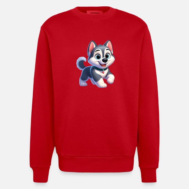 husky 2 - Sweat bio épais oversize fabriqué en UE - rouge