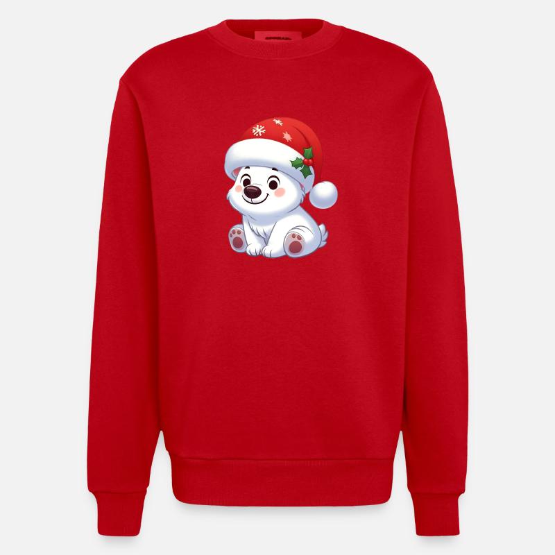 Eisbär 13 - Heavyweight Oversized Organic Crew Neck Made in EU - Rot