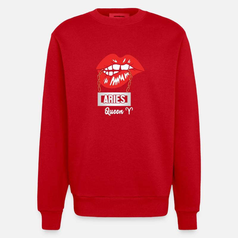 Sternzeichen Widder - Heavyweight Oversized Organic Crew Neck Made in EU - Rot