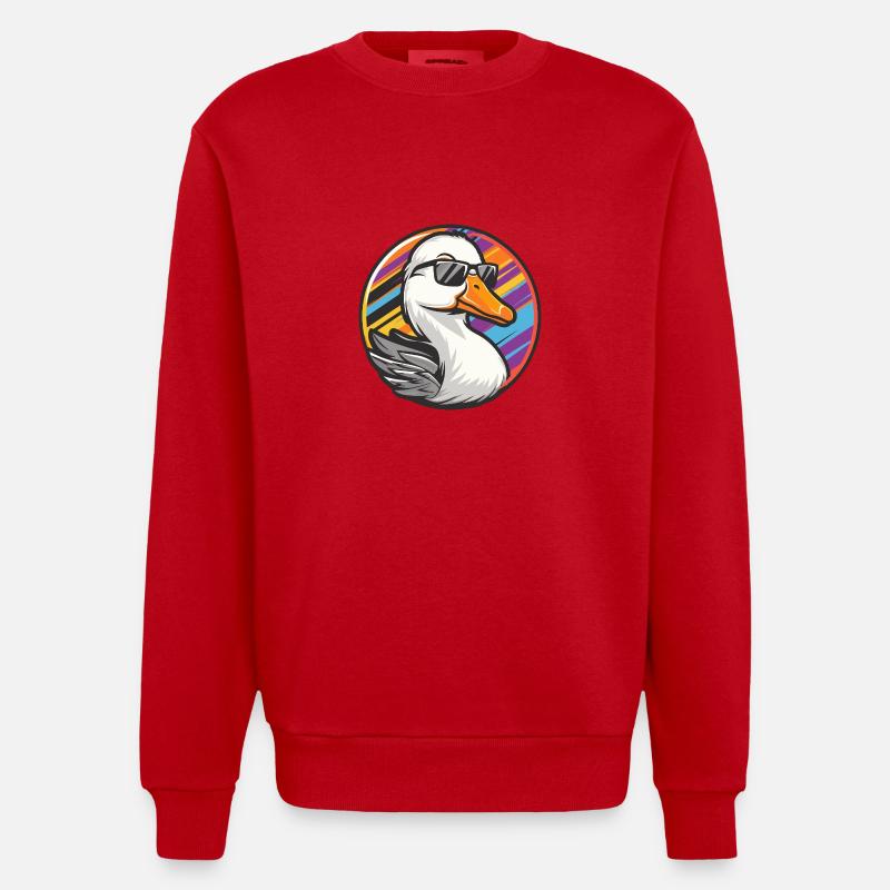 Goose Comic Cool Summer - Heavyweight Oversized Organic Crew Neck Made in EU - red