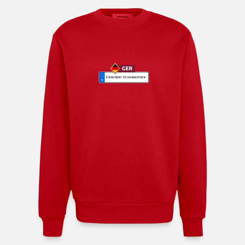 Secured Democratic 2.0 | Gift - Heavyweight Oversized Organic Crew Neck Made in EU - red