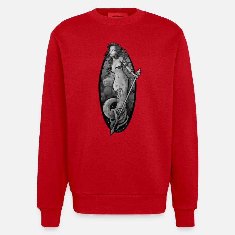 horreur sirène - Sweat bio épais oversize fabriqué en UE - rouge