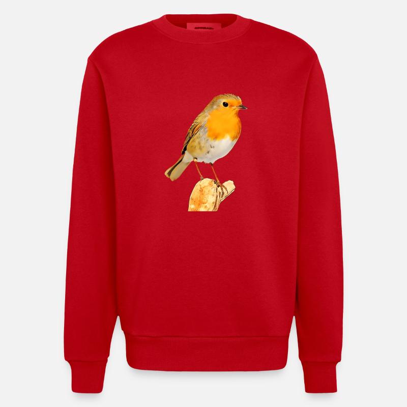 Rotkehlchen - Heavyweight Oversized Organic Crew Neck Made in EU - Rot