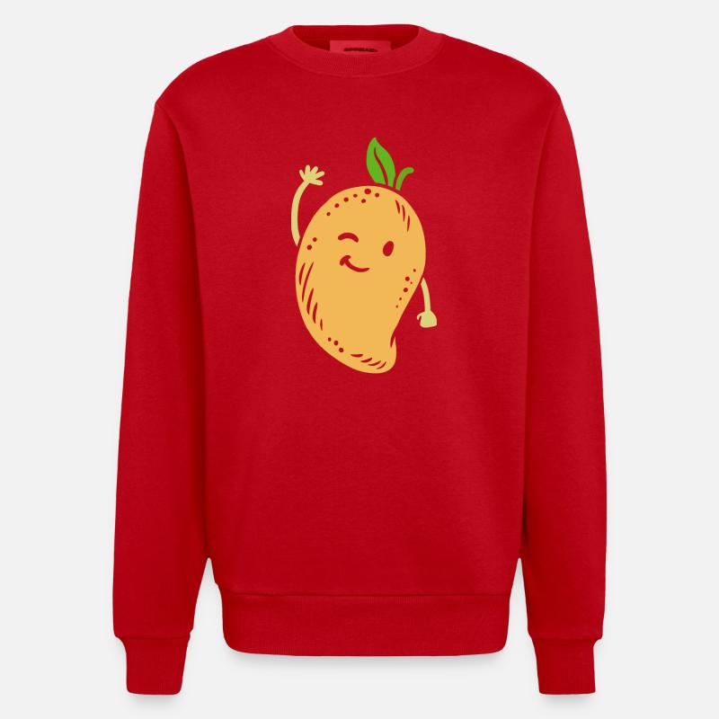 Mangue Fruit Kawaii - Sweat bio épais oversize fabriqué en UE - rouge