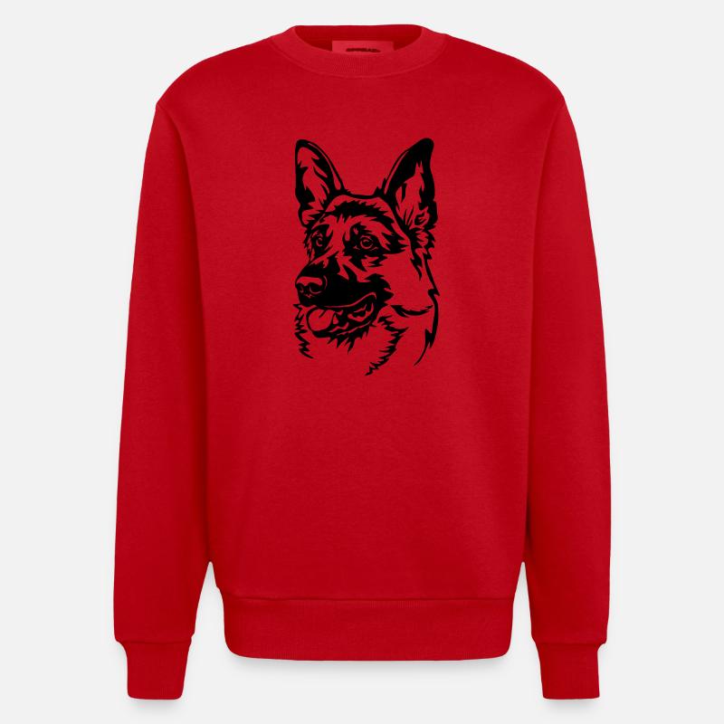 Deutscher Schäferhund - Heavyweight Oversized Organic Crew Neck Made in EU - Rot