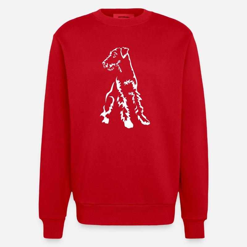 Airedale Terrier « Black Edition » - Sweat bio épais oversize fabriqué en UE - rouge