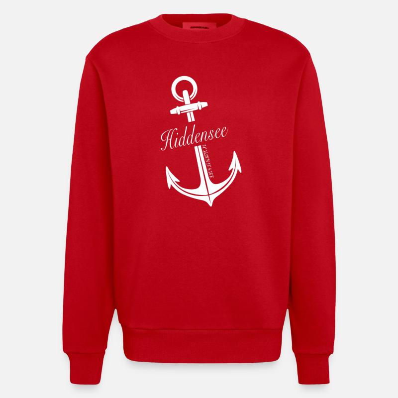 Hiddensee - Heavyweight Oversized Organic Crew Neck Made in EU - Rot