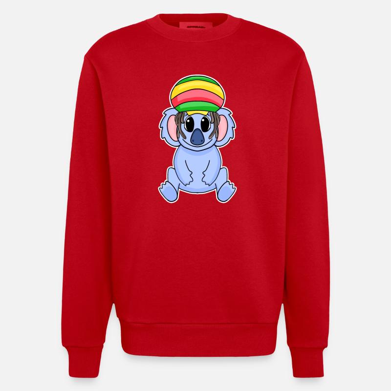 Rasta Koala - Sweat bio épais oversize fabriqué en UE - rouge
