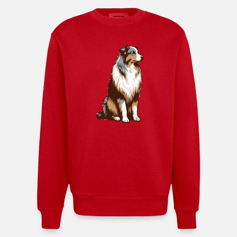 Australian Shepherd - Heavyweight Oversized Organic Crew Neck Made in EU - Rot