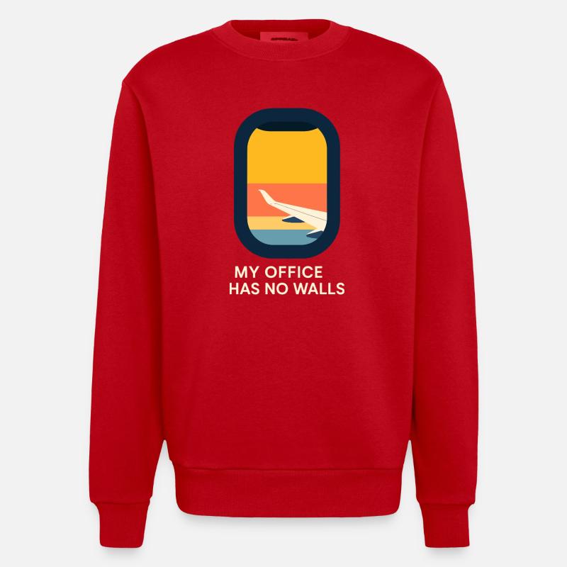 Flugbegleiter Kabinencrew Leben Luftfahrt - Heavyweight Oversized Organic Crew Neck Made in EU - Rot