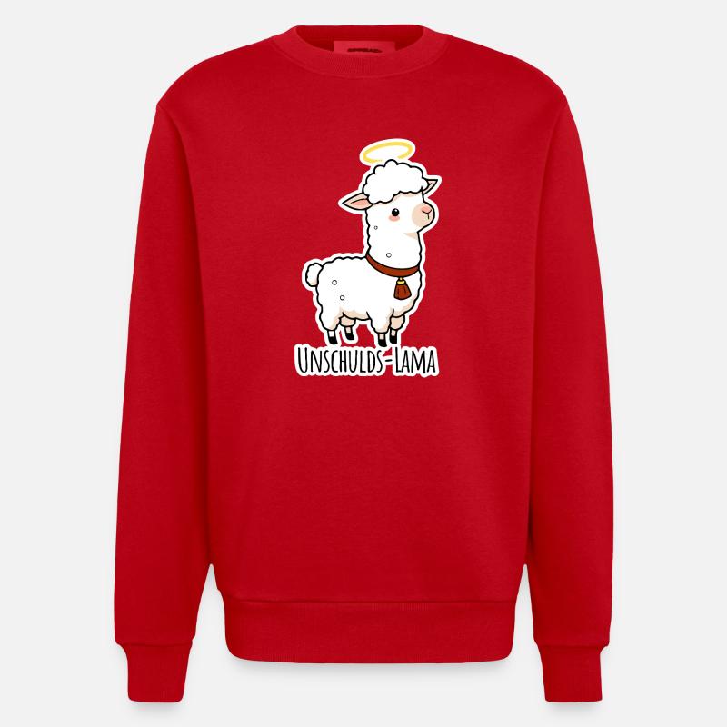 Unschulds-Lama hat es nicht getan - Heavyweight Oversized Organic Crew Neck Made in EU - Rot