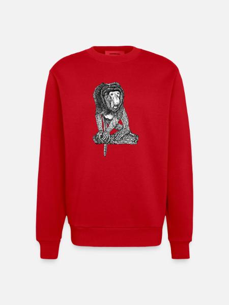 Singe Proboscis - Sweat bio épais oversize fabriqué en UE - rouge