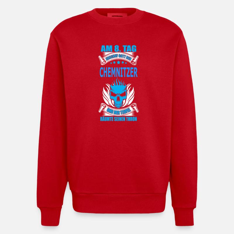 CHEMNITZER - Heavyweight Oversized Organic Crew Neck Made in EU - Rot