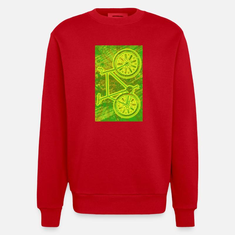 Vélo Pignon Fixe / NEON - Sweat bio épais oversize fabriqué en UE - rouge