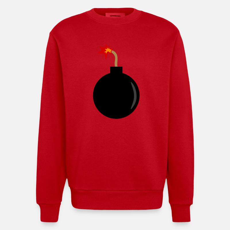 exploding bomb - Heavyweight Oversized Organic Crew Neck Made in EU - red