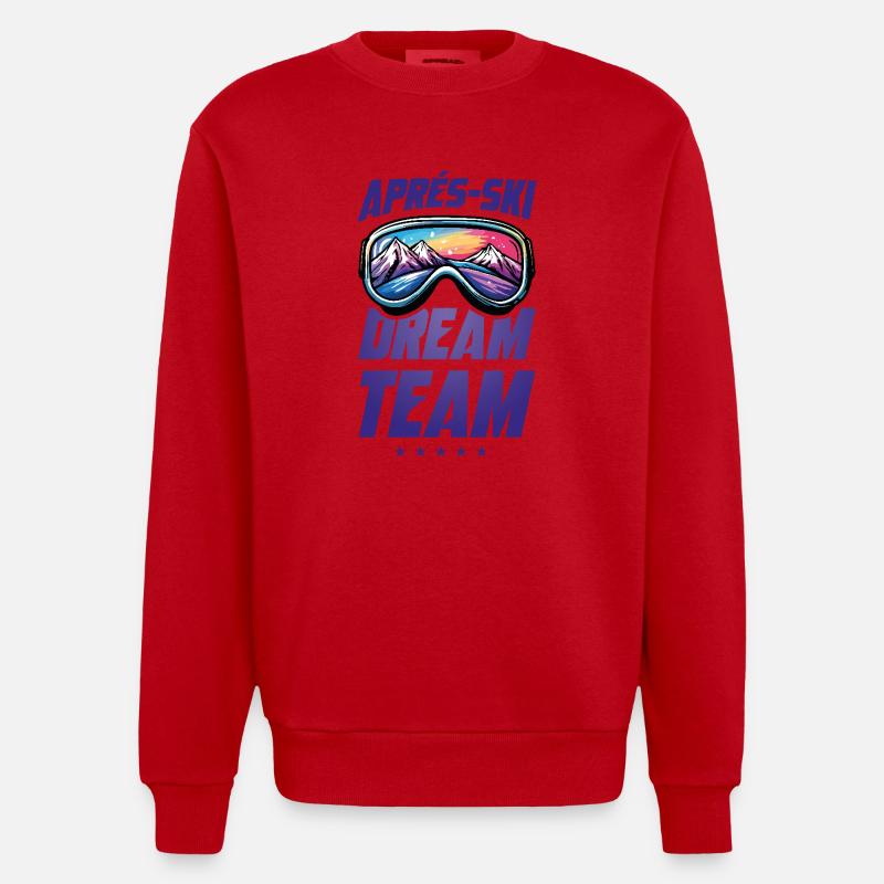 Équipe de rêve de l’après-ski - Sweat bio épais oversize fabriqué en UE - rouge