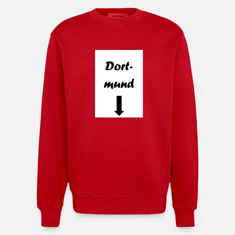 dortmund - Heavyweight Oversized Organic Crew Neck Made in EU - Rot