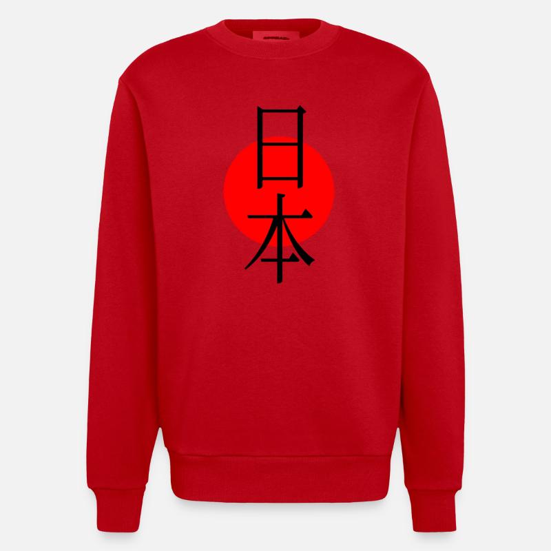 Japon Soleil Symbole - Sweat bio épais oversize fabriqué en UE - rouge