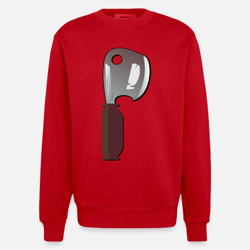 Hackbeil KÜCHENMESSER KÜCHE KOCHEN - Heavyweight Oversized Organic Crew Neck Made in EU - Rot