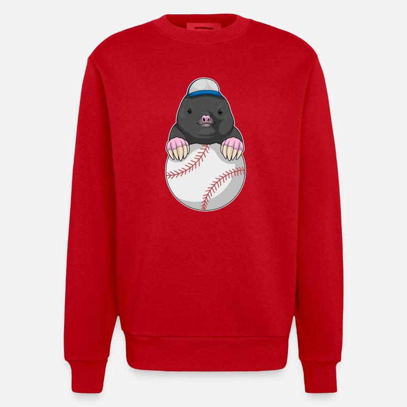 Mole Baseball - Sweat bio épais oversize fabriqué en UE - rouge