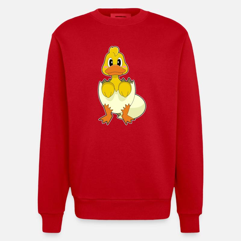 Duck Eggshell - Heavyweight Oversized Organic Crew Neck Made in EU - red
