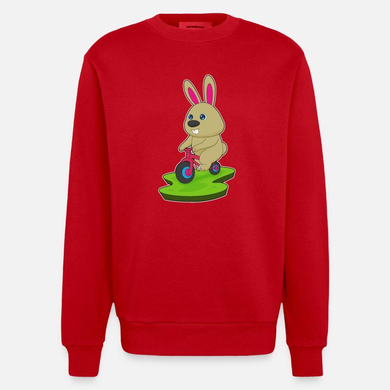 Lapin Vélo - Sweat bio épais oversize fabriqué en UE - rouge