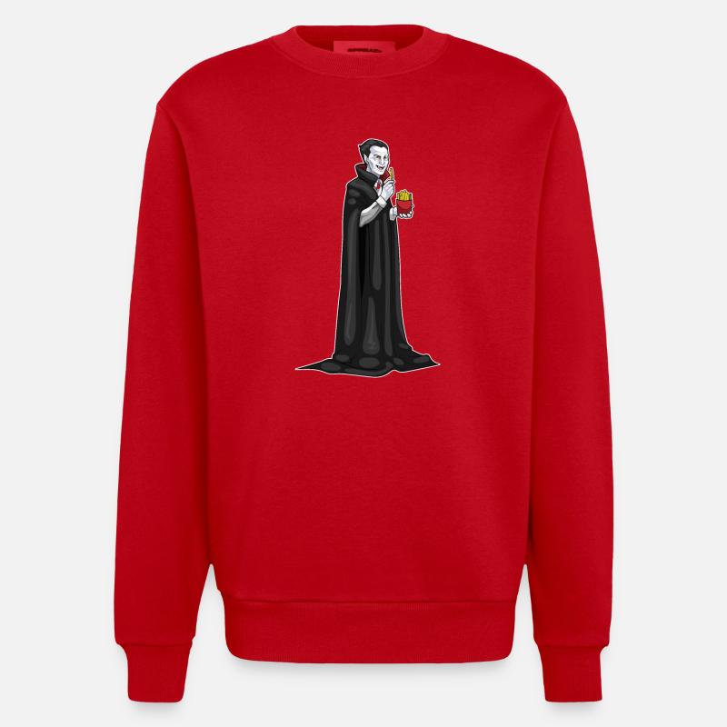 Frites d’Halloween vampire - Sweat bio épais oversize fabriqué en UE - rouge