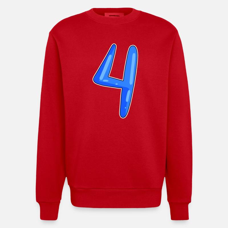 4 - Heavyweight Oversized Organic Crew Neck Made in EU - Rot