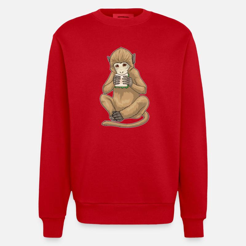 Sandwich au singe - Sweat bio épais oversize fabriqué en UE - rouge