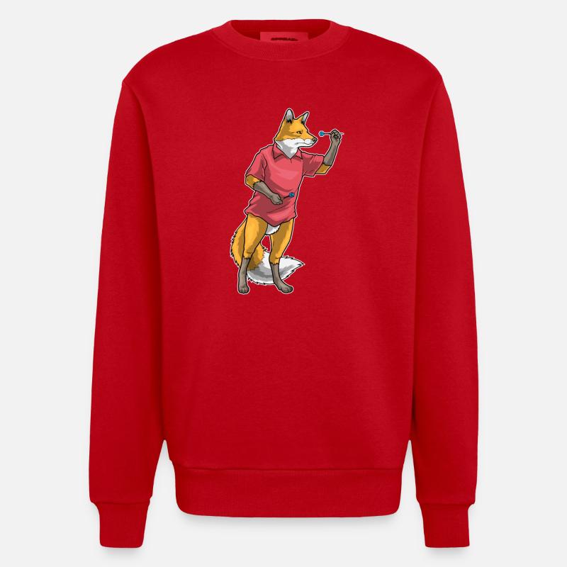 Fuchs Dart Dartpfeil - Heavyweight Oversized Organic Crew Neck Made in EU - Rot