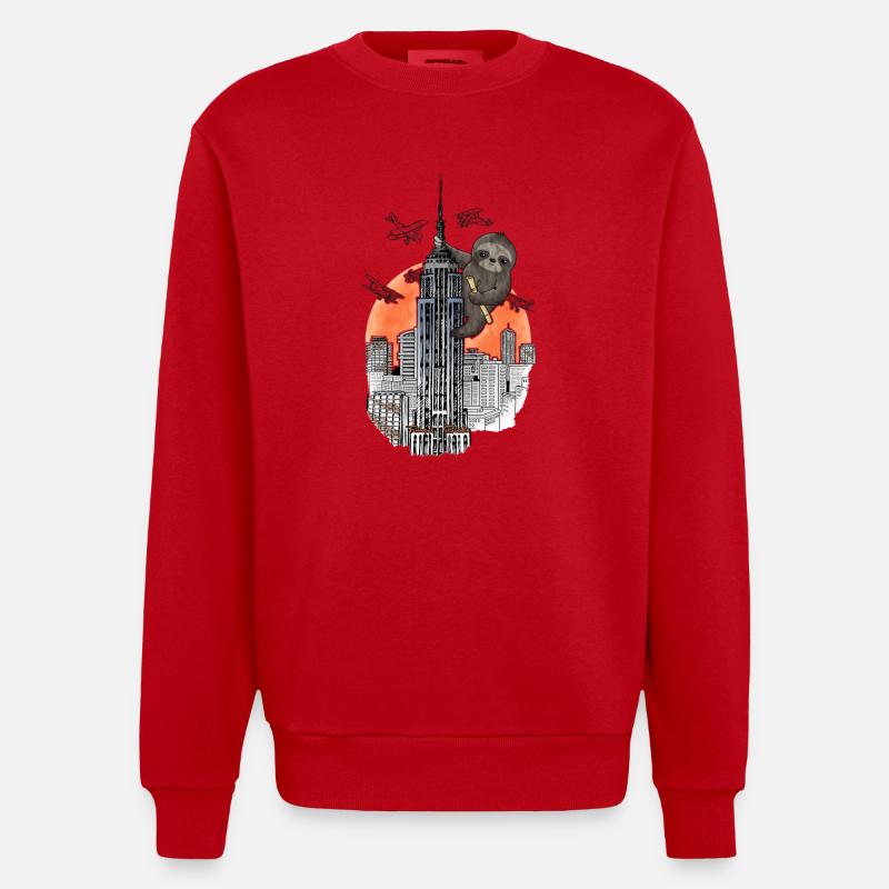 King Sloth - Sweat bio épais oversize fabriqué en UE - rouge