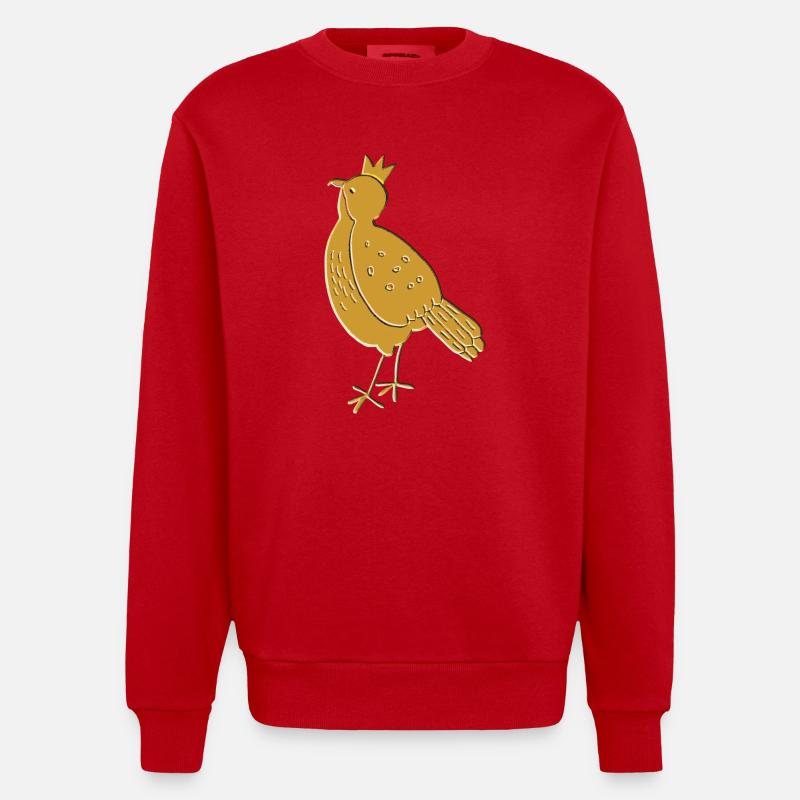 vogel ocker gold - Heavyweight Oversized Organic Crew Neck Made in EU - Rot