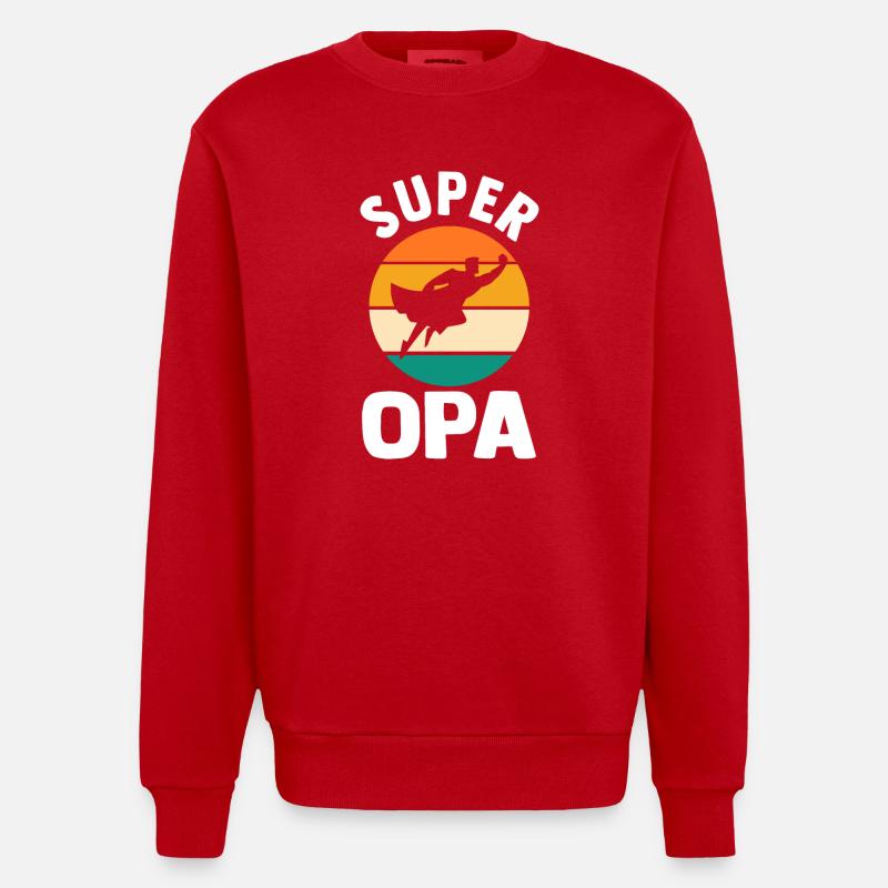 Papy Papy - Sweat bio épais oversize fabriqué en UE - rouge