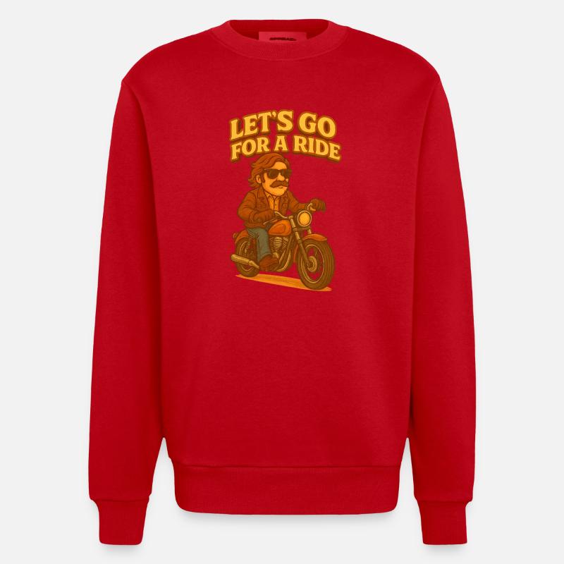 Auf geht's zu einer Fahrt - Heavyweight Oversized Organic Crew Neck Made in EU - Rot
