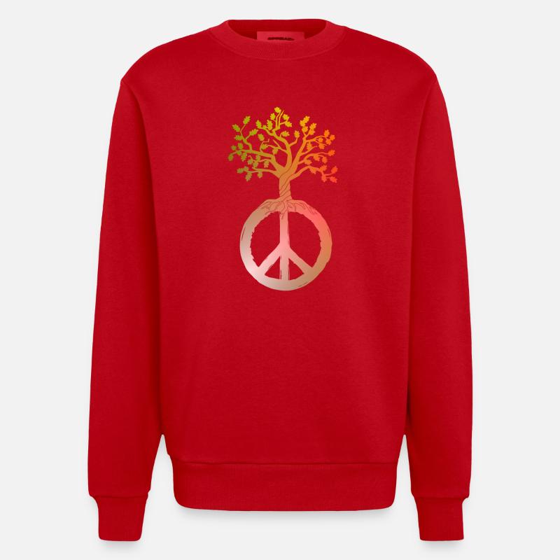 Arbre de la paix Paix - Sweat bio épais oversize fabriqué en UE - rouge