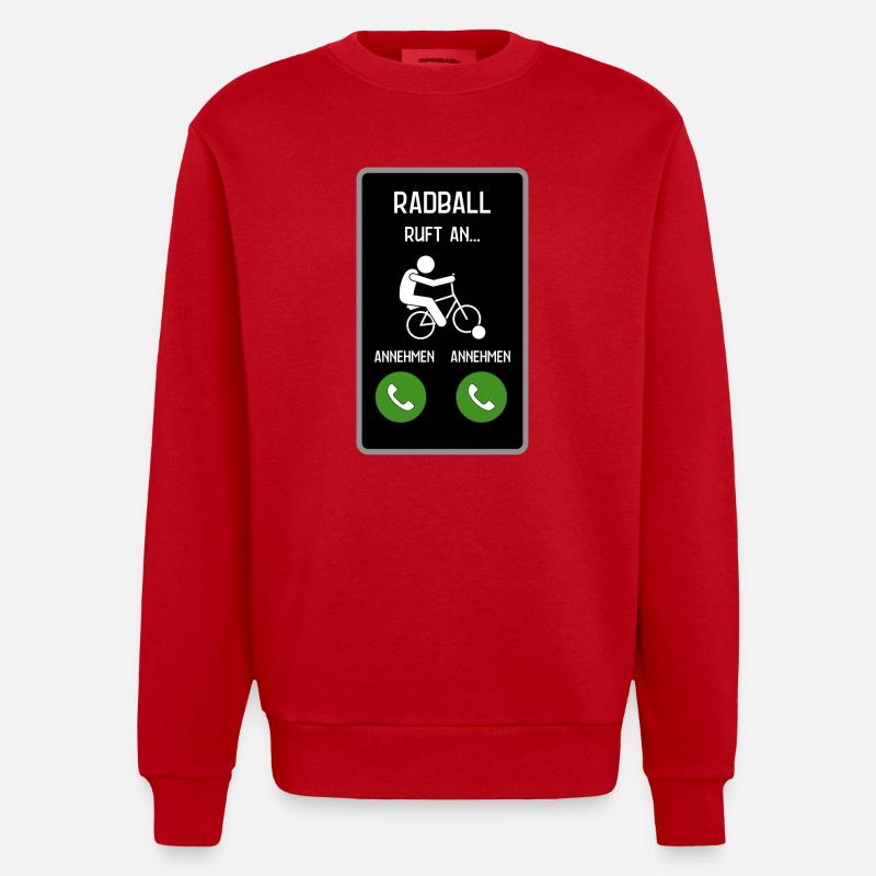 Radball ruft an - Heavyweight Oversized Organic Crew Neck Made in EU - Rot