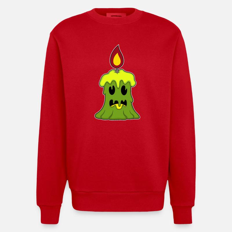 Bougie Halloween - Sweat bio épais oversize fabriqué en UE - rouge