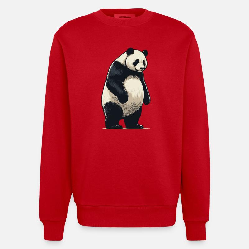 Panda - Sweat bio épais oversize fabriqué en UE - rouge