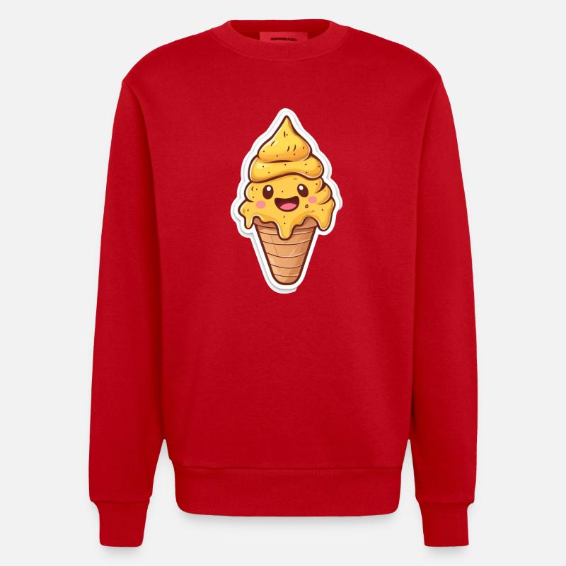 Crème glacée Crème glacée - Sweat bio épais oversize fabriqué en UE - rouge