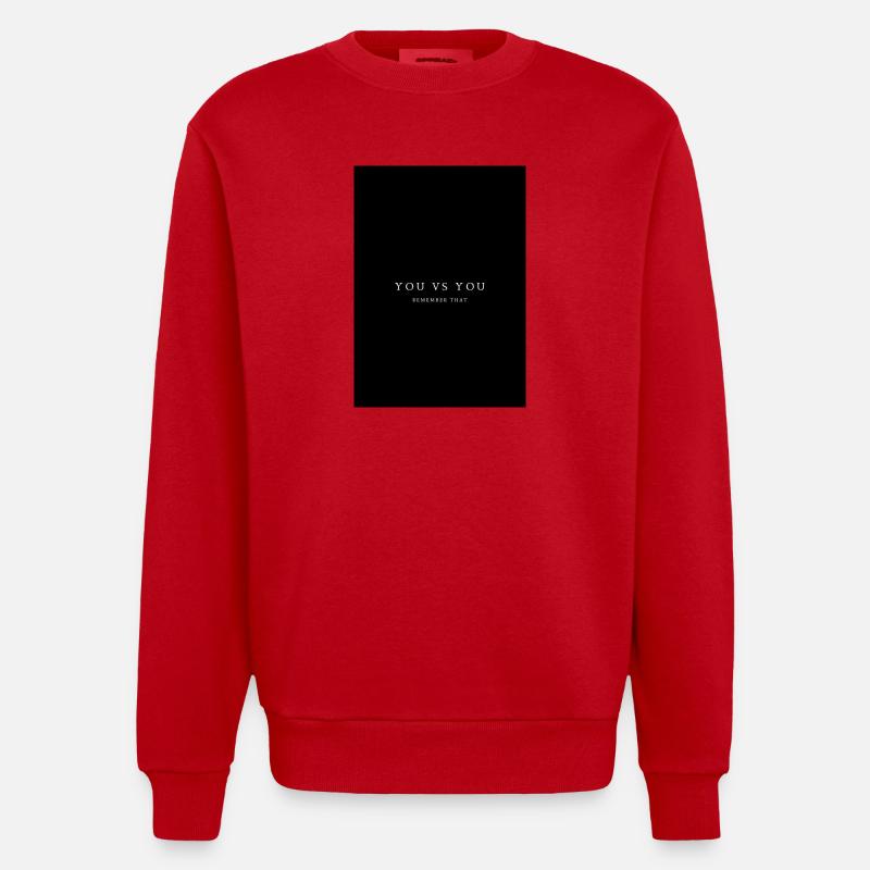 Du gegen Dich – Remember That - Heavyweight Oversized Organic Crew Neck Made in EU - Rot