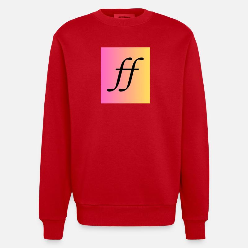 Fortissimo - Musik Monogram Gradient - Heavyweight Oversized Organic Crew Neck Made in EU - Rot