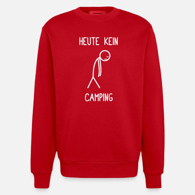 Camper Heute kein Camping - Heavyweight Oversized Organic Crew Neck Made in EU - Rot